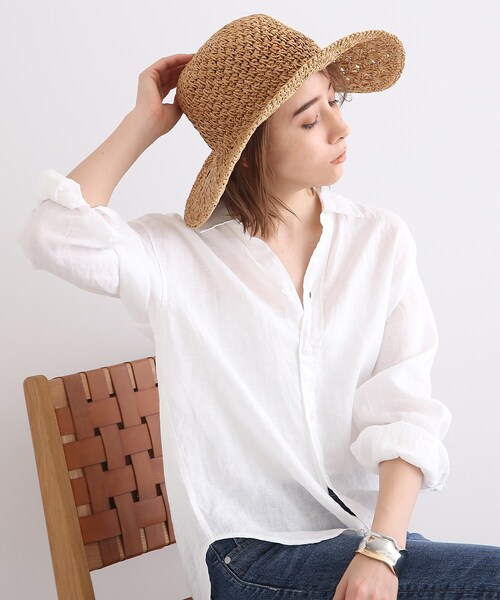 INDIVI（インディヴィ）の「◆ペーパークロシェハット（ハット・レディース・ベージュ/オフホワイト・00）」の3枚目の写真