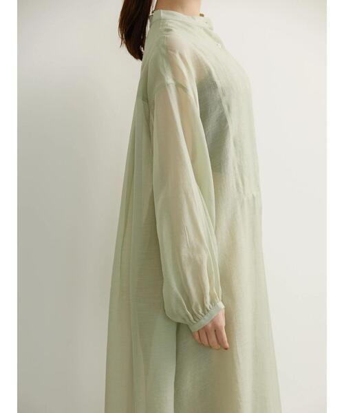 AMERICAN HOLIC（アメリカンホリック）の「シアーバンドカラーワンピース（シャツワンピース・レディース・ミント/ブラウン・M/L）」の20枚目の写真