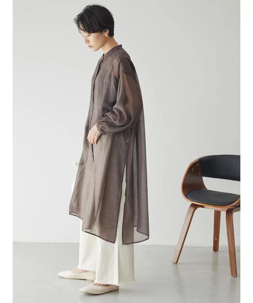 AMERICAN HOLIC（アメリカンホリック）の「シアーバンドカラーワンピース（シャツワンピース・レディース・ミント/ブラウン・M/L）」の17枚目の写真