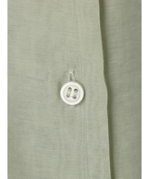 AMERICAN HOLIC（アメリカンホリック）の「シアーバンドカラーワンピース（シャツワンピース・レディース・ミント/ブラウン・M/L）」の4枚目の写真