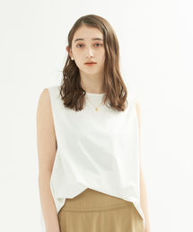 Rouge vif | ショルダータックノースリーブT(Tシャツ/カットソー)