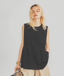 Rouge vif | ショルダータックノースリーブT(Tシャツ/カットソー)