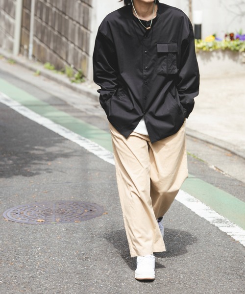 BROKEN BASE(ブロークンベース)の「ミリタリーポケットオーバーシャツ(シャツ/ブラウス・メンズ・ブラック/カーキ・MEDIUM/LARGE)」の5枚目の写真
