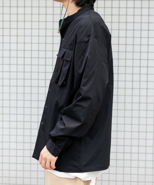 BROKEN BASE(ブロークンベース)の「ミリタリーポケットオーバーシャツ(シャツ/ブラウス・メンズ・ブラック/カーキ・MEDIUM/LARGE)」の6枚目の写真