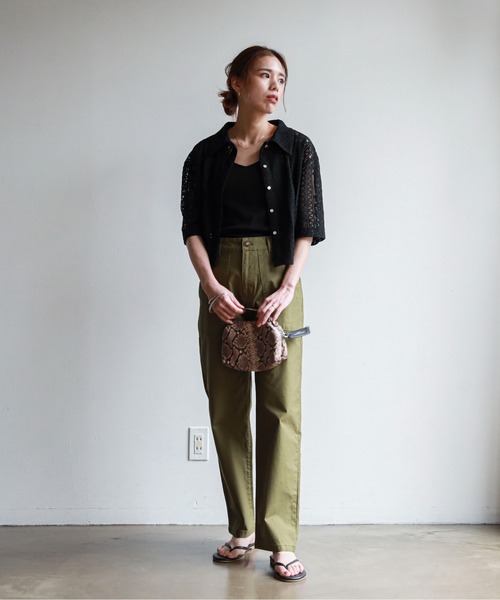 feepur（フェピュール）の「ハーフスリーブレースシャツ（シャツ