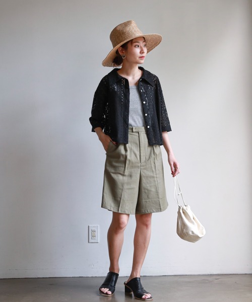 feepur(フェピュール)の「ハーフスリーブレースシャツ(シャツ/ブラウス・レディース・アイボリー/ブラック・MEDIUM)」の22枚目の写真