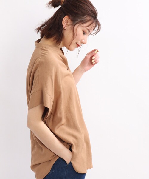 SHOO・LA・RUE（シューラルー）の「◆【洗濯機可】シアー前開きシャツ（シャツ/ブラウス・レディース・ホワイト系/チャコールグレー/オリーブ/ブラウン系/ピンク系/パープル系・00）」の3枚目の写真