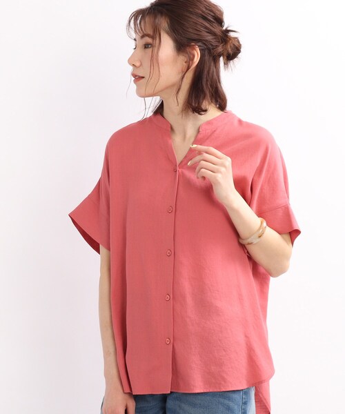 SHOO・LA・RUE（シューラルー）の「◆【洗濯機可】シアー前開きシャツ（シャツ/ブラウス・レディース・ホワイト系/チャコールグレー/オリーブ/ブラウン系/ピンク系/パープル系・00）」の6枚目の写真