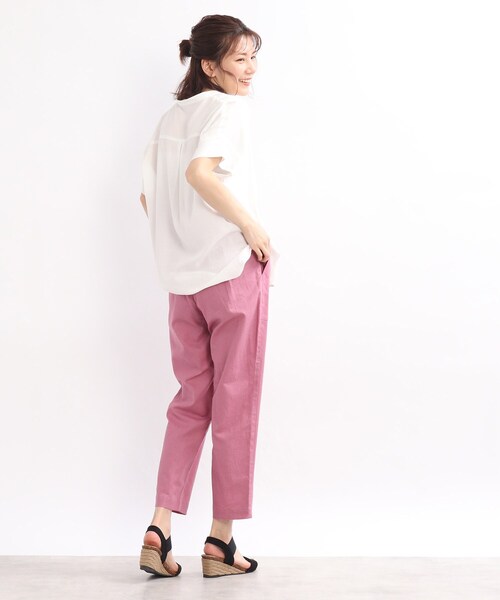 SHOO・LA・RUE（シューラルー）の「◆【洗濯機可】シアー前開きシャツ（シャツ/ブラウス・レディース・ホワイト系/チャコールグレー/オリーブ/ブラウン系/ピンク系/パープル系・00）」の7枚目の写真