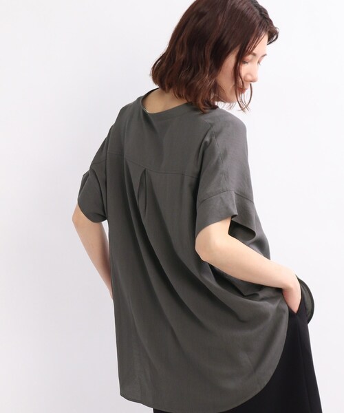 SHOO・LA・RUE（シューラルー）の「◆【洗濯機可】シアー前開きシャツ（シャツ/ブラウス・レディース・ホワイト系/チャコールグレー/オリーブ/ブラウン系/ピンク系/パープル系・00）」の11枚目の写真