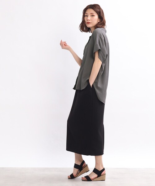 SHOO・LA・RUE（シューラルー）の「◆【洗濯機可】シアー前開きシャツ（シャツ/ブラウス・レディース・ホワイト系/チャコールグレー/オリーブ/ブラウン系/ピンク系/パープル系・00）」の13枚目の写真