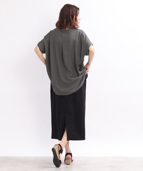 SHOO・LA・RUE（シューラルー）の「◆【洗濯機可】シアー前開きシャツ（シャツ/ブラウス・レディース・ホワイト系/チャコールグレー/オリーブ/ブラウン系/ピンク系/パープル系・00）」の14枚目の写真