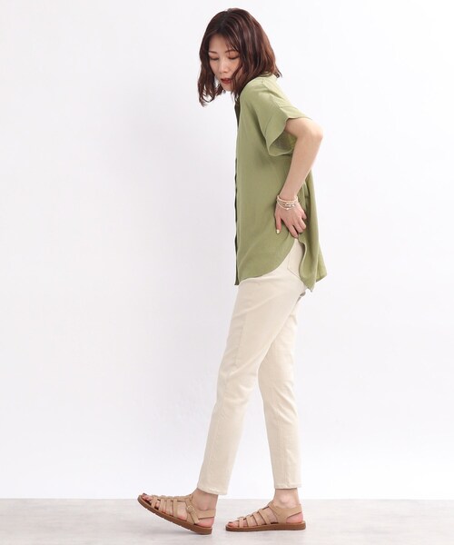 SHOO・LA・RUE（シューラルー）の「◆【洗濯機可】シアー前開きシャツ（シャツ/ブラウス・レディース・ホワイト系/チャコールグレー/オリーブ/ブラウン系/ピンク系/パープル系・00）」の19枚目の写真