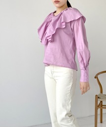 ビッグカラーフリルブラウス