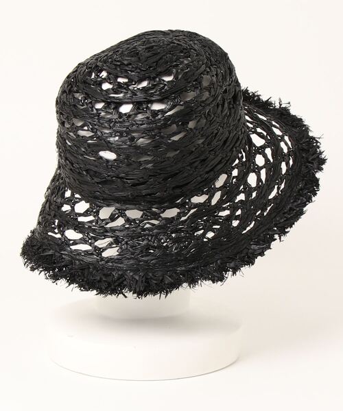 PAGEBOY(ページボーイ)の「ラフィアバケハ(ハット・レディース・ブラック/グリーン系その他・FREE)」の3枚目の写真