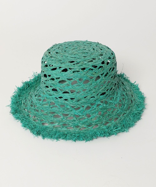 PAGEBOY(ページボーイ)の「ラフィアバケハ(ハット・レディース・ブラック/グリーン系その他・FREE)」の1枚目の写真