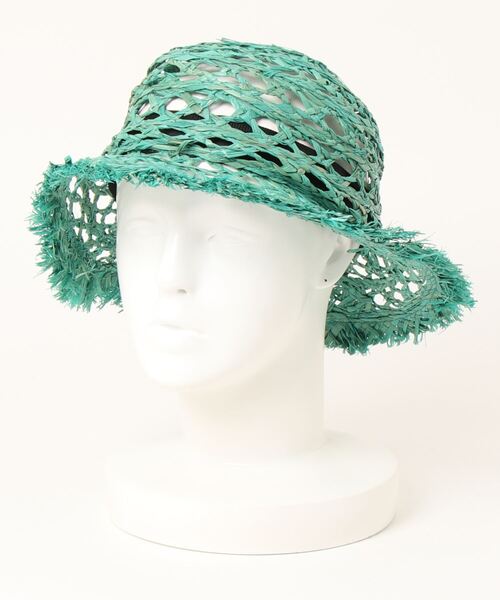 PAGEBOY(ページボーイ)の「ラフィアバケハ(ハット・レディース・ブラック/グリーン系その他・FREE)」の4枚目の写真