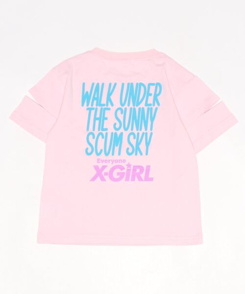 X-girl Stages(エックスガールステージス)の「袖アキロゴグラフィック半袖Tシャツ(Tシャツ/カットソー・キッズ・イエロー/ライトピンク/ライトグリーン・130cm/100cm/90cm/120cm/140cm/110cm)」の9枚目の写真