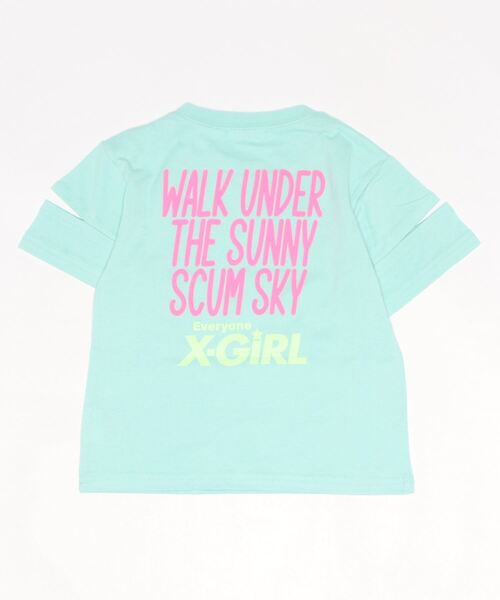 X-girl Stages(エックスガールステージス)の「袖アキロゴグラフィック半袖Tシャツ(Tシャツ/カットソー・キッズ・イエロー/ライトピンク/ライトグリーン・130cm/100cm/90cm/120cm/140cm/110cm)」の8枚目の写真