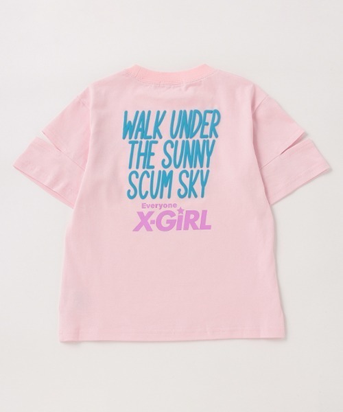 X-girl Stages(エックスガールステージス)の「袖アキロゴグラフィック半袖Tシャツ(Tシャツ/カットソー・キッズ・イエロー/ライトピンク/ライトグリーン・130cm/100cm/90cm/120cm/140cm/110cm)」の11枚目の写真