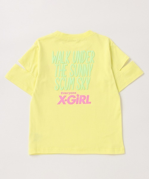 X-girl Stages(エックスガールステージス)の「袖アキロゴグラフィック半袖Tシャツ(Tシャツ/カットソー・キッズ・イエロー/ライトピンク/ライトグリーン・130cm/100cm/90cm/120cm/140cm/110cm)」の12枚目の写真