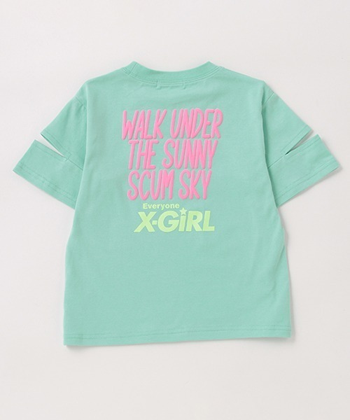 X-girl Stages(エックスガールステージス)の「袖アキロゴグラフィック半袖Tシャツ(Tシャツ/カットソー・キッズ・イエロー/ライトピンク/ライトグリーン・130cm/100cm/90cm/120cm/140cm/110cm)」の13枚目の写真