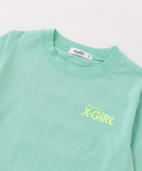 X-girl Stages(エックスガールステージス)の「袖アキロゴグラフィック半袖Tシャツ(Tシャツ/カットソー・キッズ・イエロー/ライトピンク/ライトグリーン・130cm/100cm/90cm/120cm/140cm/110cm)」の14枚目の写真