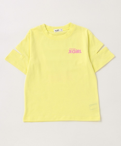 X-girl Stages(エックスガールステージス)の「袖アキロゴグラフィック半袖Tシャツ(Tシャツ/カットソー・キッズ・イエロー/ライトピンク/ライトグリーン・130cm/100cm/90cm/120cm/140cm/110cm)」の7枚目の写真