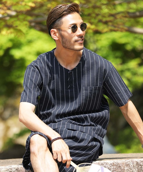 jiggys shop（ジギーズショップ）の「しじら織り甚平 上下セット お祭り 花火大会 父の日 プレゼント ギフト（浴衣・メンズ・ブラック系その他/グレー系その他/ブルー系その他5/ブラック系その他3/ホワイト系その他/ブラック系その他5/ブルー系その他/ブラック系その他7/ブルー系その他3/その他/ブルー系その他4/グレー系その他2/ブルー系その他6/ブラック系その他2/ブラック系その他4/ホワイト系その他2/ブラック系その他6/ブルー系その他2/グレー系その他4/グレー系その他3・LARGE/MEDIUM/SMALL/X-LARGE）」の19枚目の写真