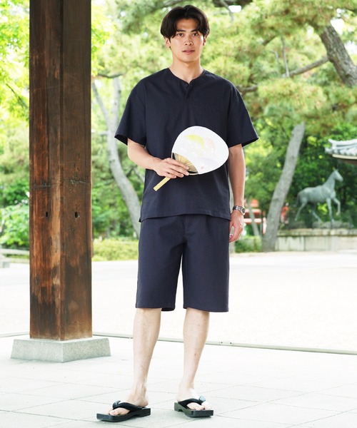 しじら織り甚平 上下セット お祭り 花火大会 父の日 プレゼント ギフト