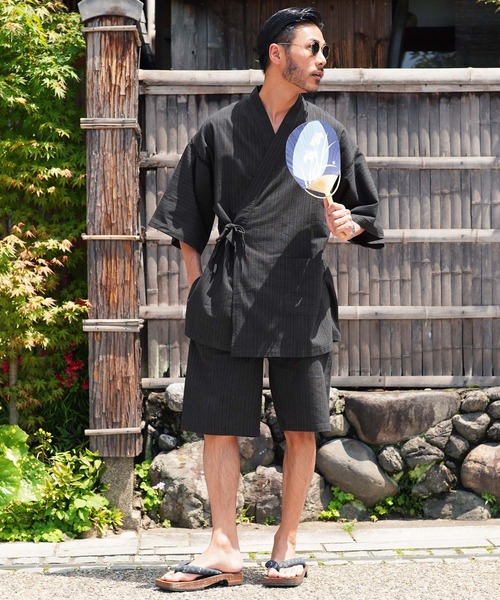 しじら織り甚平 上下セット お祭り 花火大会 父の日 プレゼント ギフト