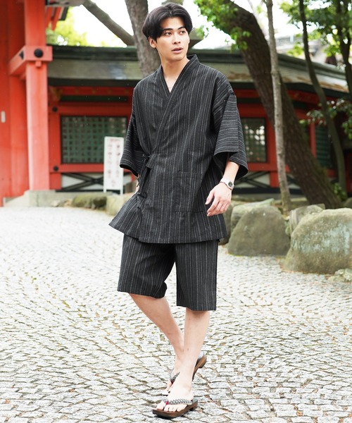 セール】しじら織り甚平 上下セット お祭り 花火大会 父の日