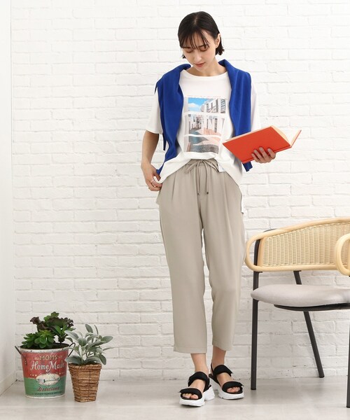 SHOO・LA・RUE（シューラルー）の「◆【S-L】ひんやりサマーイージーパンツ（その他パンツ・レディース・グリーン/ブラック/ライトベージュ・02/01/03）」の14枚目の写真