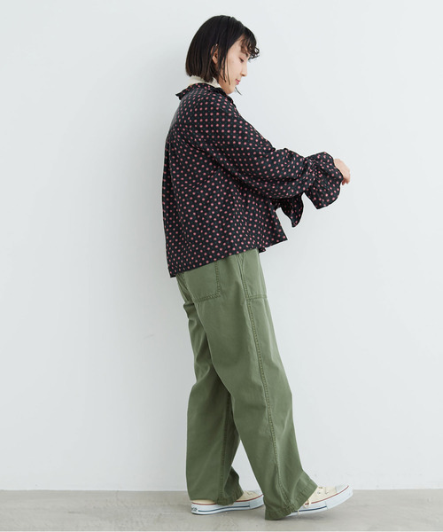 Dot＆Stripes CHILD WOMAN（ドットアンドストライプス　チャイルドウーマン）の「Cu/Coツイル花柄 フリルブラウス（シャツ/ブラウス・レディース・ピンク/ブラック・FREE）」の11枚目の写真