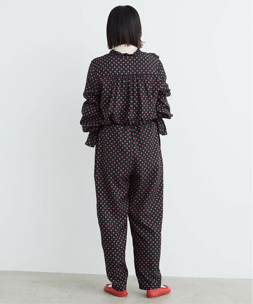 Dot＆Stripes CHILD WOMAN（ドットアンドストライプス　チャイルドウーマン）の「Cu/Coツイル花柄 フリルブラウス（シャツ/ブラウス・レディース・ピンク/ブラック・FREE）」の7枚目の写真
