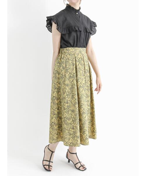 Te chichi（テチチ）の「フルーツ柄タックフレアスカート（スカート・レディース・イエロー/ブルー・ﾌﾘ-）」の9枚目の写真