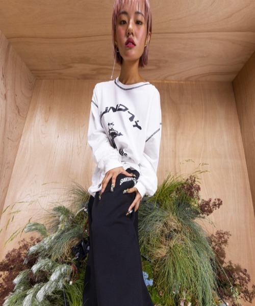 Plage【premium フライス long Tシャツ ホワイト フリー】 追加》premiumフライス long Tシャツ（Tシャツ／カットソー