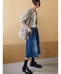 ESC STUDIO | 【ESC STUDIO/イーエスシースタジオ】washing denim culotte pants/ウォッシング デニム キュロットパンツ ジーンズ 切りっぱなしデニム(デニムパンツ)