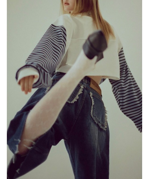 ESC STUDIO（イーエスシースタジオ）の「【ESC STUDIO/イーエスシースタジオ】washing denim culotte pants/ウォッシング デニム キュロットパンツ ジーンズ 切りっぱなしデニム（デニムパンツ・メンズ・ブルー・01/02）」の10枚目の写真