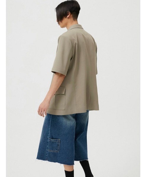ESC STUDIO（イーエスシースタジオ）の「【ESC STUDIO/イーエスシースタジオ】washing denim culotte pants/ウォッシング デニム キュロットパンツ ジーンズ 切りっぱなしデニム（デニムパンツ・メンズ・ブルー・01/02）」の3枚目の写真
