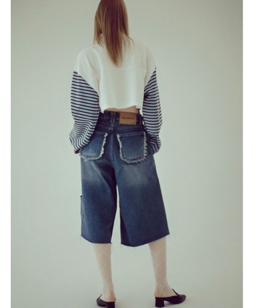 ESC STUDIO（イーエスシースタジオ）の「【ESC STUDIO/イーエスシースタジオ】washing denim culotte pants/ウォッシング デニム キュロットパンツ ジーンズ 切りっぱなしデニム（デニムパンツ・メンズ・ブルー・01/02）」の18枚目の写真