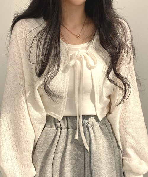 Dita Muaj.（ディータムアージュ）の「ルーズスリーブ ショートカーディガン（カーディガン/ボレロ・レディース・ホワイト/グレー/ブラック・FREE）」の3枚目の写真