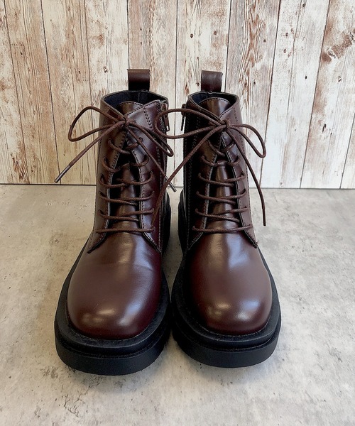 Noubel Voug Relax（ヌーベルヴォーグリラックス）の「トラックソールレースアップブーツ（ブーツ・レディース・アイボリー/ブラック/ダークブラウン・S/M/L/LL/3L）」の10枚目の写真