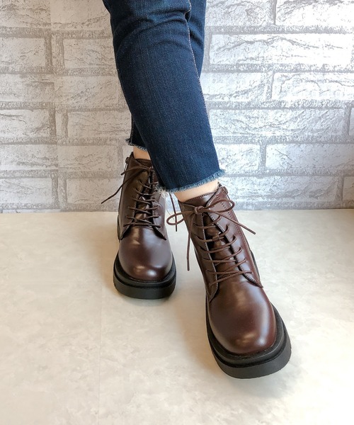 Noubel Voug Relax（ヌーベルヴォーグリラックス）の「トラックソールレースアップブーツ（ブーツ・レディース・アイボリー/ブラック/ダークブラウン・S/M/L/LL/3L）」の12枚目の写真