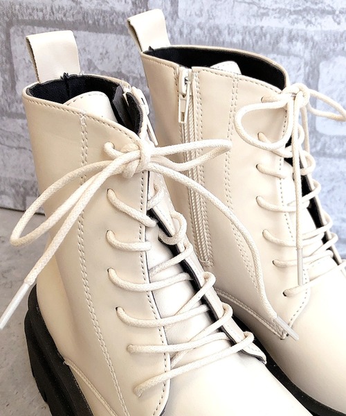 Noubel Voug Relax（ヌーベルヴォーグリラックス）の「トラックソールレースアップブーツ（ブーツ・レディース・アイボリー/ブラック/ダークブラウン・S/M/L/LL/3L）」の13枚目の写真