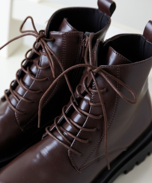 Noubel Voug Relax（ヌーベルヴォーグリラックス）の「トラックソールレースアップブーツ（ブーツ・レディース・アイボリー/ブラック/ダークブラウン・S/M/L/LL/3L）」の22枚目の写真