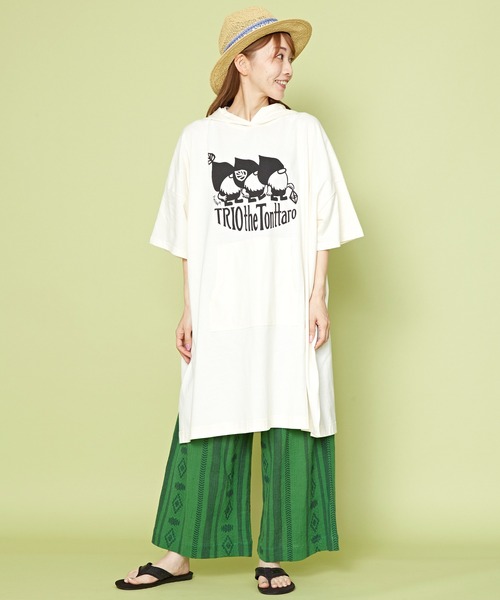 チャイハネ（チャイハネ）の「【チャイハネ】TRIO the TONTTARO サウナポンチョワンピース（ワンピース・レディース・ホワイト/ネイビー/グリーン・FREE）」の9枚目の写真