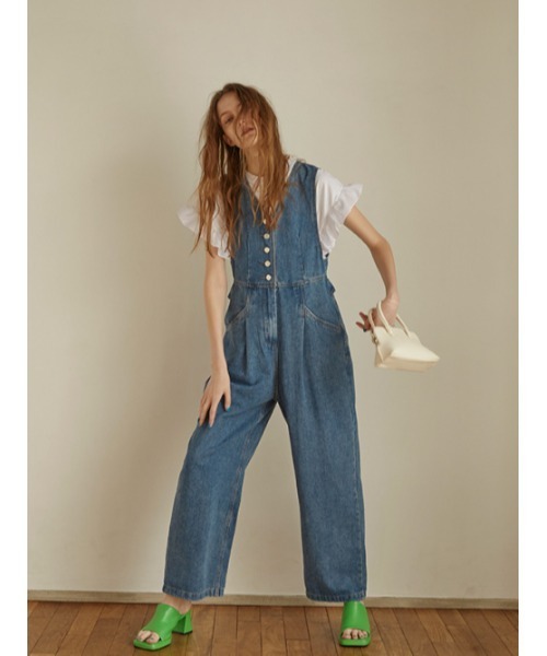 AMAIL(アマイル)の「Denim Straight coverall(サロペット/オーバーオール・レディース・ブルー・FREE)」の16枚目の写真