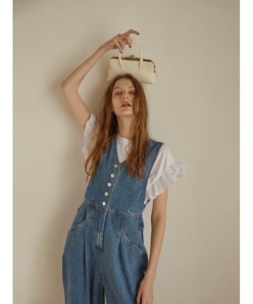AMAIL(アマイル)の「Denim Straight coverall(サロペット/オーバーオール・レディース・ブルー・FREE)」の15枚目の写真