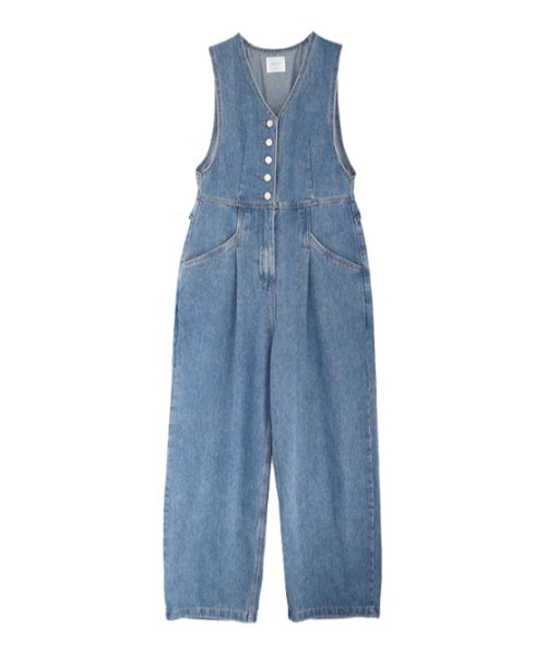 AMAIL(アマイル)の「Denim Straight coverall(サロペット/オーバーオール・レディース・ブルー・FREE)」の5枚目の写真